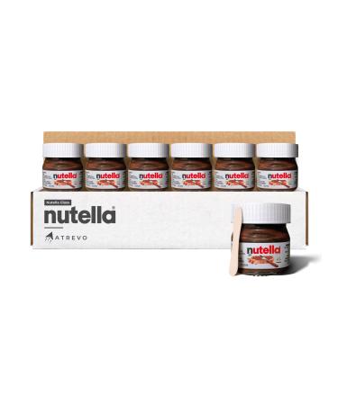 Mini Nutella Glass Jars Chocolate Hazelnut Spread (0.88 Oz) (7 Units) Weekly Pack + 7 Mini Spoons Atrevo Bundle Pack.