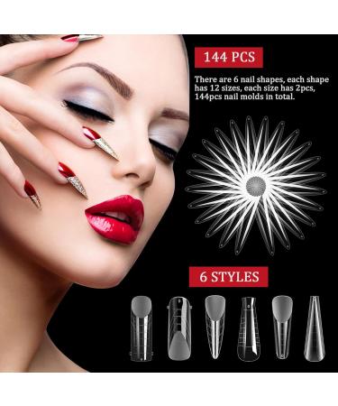 144 Pieces Nail Extension Gel - 6 Styles & 12 Sizes for Perfect Manicure | DIY Nail Art Kits - Buy Online on GoSupps.com