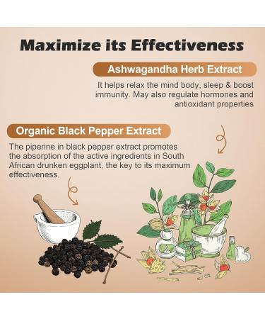 OMOGS Organic Ashwagandha Pure Herb Extract Added Black Pepper High Absorption for Boosts Energy Sleep Focus Stress Relief.& Immune Support Non-GMO 90 Vegetable Capsules - Buy Online on GoSupps.com