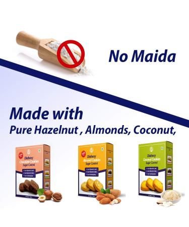 Diabexy Cookies Combo (Almond Coconut & Chocolate) - Sugar Control for Diabetes - 200gm Each (Pack of 3) - Snacks Gift Pack - Buy Online on GoSupps.com