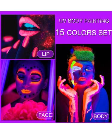 UV Black Light Face Paint - Glow in the Dark Body Paint for Parties Clubs and Cosplay - Multicolor Makeup - Buy Online on GoSupps.com