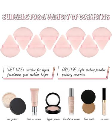 8 Pieces Pink Powder Puff Triangle Face Makeup Cotton Sponge for Loose Powder Soft Body Cosmetic Foundation Contouring Powder Wet Dry Makeup Tools 2.75 x 2.55 inches (Pink Triangle) - Buy Online on GoSupps.com