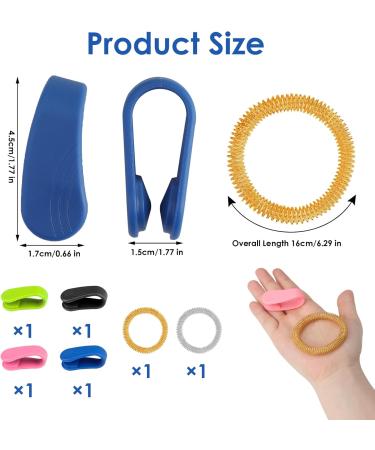 6-Piece Acupressure Finger Massage Ring Set | Portable Shiatsu Clips for Stress Relief & Sensory Therapy - Buy Online on GoSupps.com