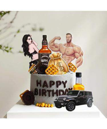 Pack of 5 Muscular Man Cake Decoration Birthday Happy Birthday Cake Decoration Cake Topper Birthday Happy Birthday Cake Topper Men Women Cake Personalised Bachelor Party - Buy Online on GoSupps.com