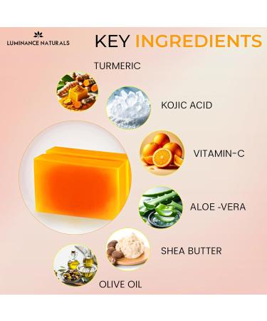 Turmeric & Kojic Acid Soap for Dark Spot Removal - Vitamin C Retinol Collagen & Hyaluronic Acid | Skin Rejuvenation (2 Pack - Buy Online on GoSupps.com