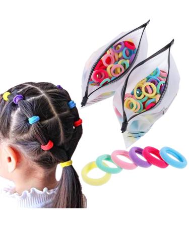 Phoetya Baby Hair Ties 200 Pcs Elastics Candy Color Baby Hair Bands and Multicolor Ponytail Holders Hair Accessories for Kids Girls