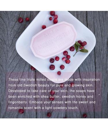 Swedish Body Care Shea Butter Soap with Honey & Lingonberry - 4 CT | Includes 2 Disposable Body Shower Sponges | Best International Shipping - Buy Online on GoSupps.com