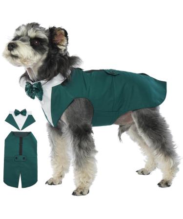 Dog Smoking Wedding Wedding outfit Dog Fly Wedding Dog Dog Suit for Dog Tuxedo Wedding Smoking Wedding (Dark Green L) L (1 Sack) Dark Green
