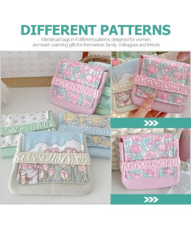 Buy Healeeved 4-Piece Tote & Storage Bag Set for Women | Tampon Coin & Bandage Organizer | Portable Suede Handbag for Menstruation & Daily Use - Buy Online on GoSupps.com