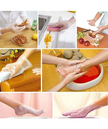 Noverlife 200PCS Paraffin Wax Hand & Foot Liner - Disposable Gloves and Booties for Paraffin Bath - Clear Plastic Hot Spa Wax Mittens and Covers - Buy Online on GoSupps.com