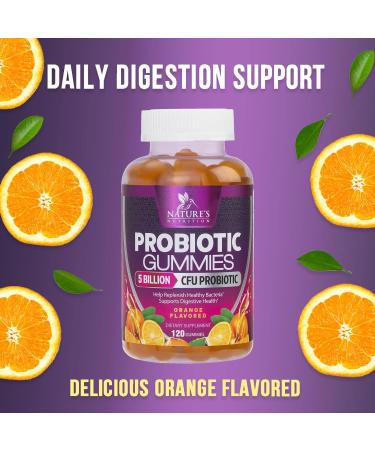 Extra Strength Daily Probiotic Gummies 5 Billion CFU for Men and Women - 120 Count Gluten Free Immune Support Supplement - Buy Online on GoSupps.com