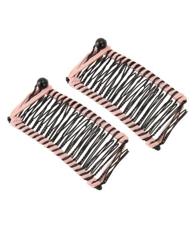 Vintage Clincher Comb Banana Hair Clips Metal Woven Thread 2 Pieces for Family (#2)