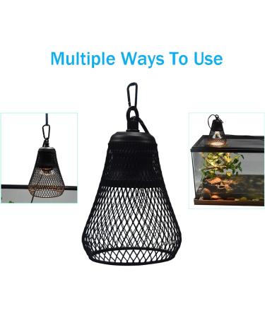 E27 Reptile Light Lampshade Metal Reptile Anti-Scald UVA/UVB Light Lampshade Black Lamp Reptile Hanging Basking Lamp Protector for Amphibian Turtles Lizards US Plug Heat Lamps - Buy Online on GoSupps.com