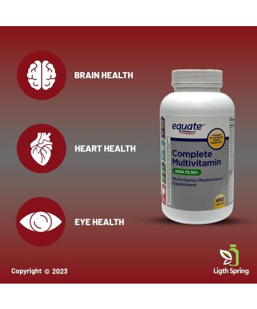 Equate Adults 50+ Complete Multivitamin/Multimineral Supplement Tablets 450 Ct Bundle with Exclusive Vitamins & Minerals - Buy Online on GoSupps.com