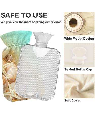 Naanle Mussels Seestern Heat Bottle 1L - Transparent Hot Water Bottle for Pain Relief Bed Warmer & Cold Therapy - Ideal for Hands & Feet - Buy Online on GoSupps.com