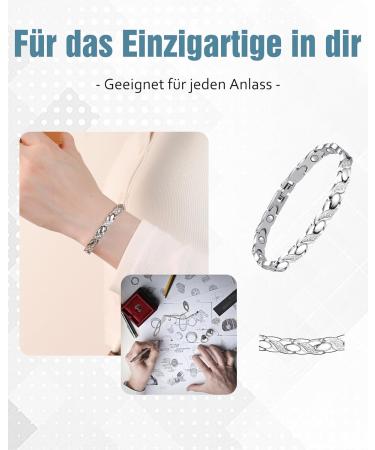 JECANORI Women's Magnetic Bracelet - Titanium Steel Crystal Jewelry with Ultra Strong 3500 Gauss Magnets for Health - Buy Online on GoSupps.com