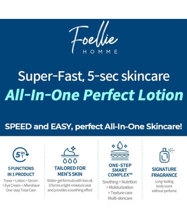 Foellie Homme All-In-One Perfect Lotion Men's Face Moisturizer 150ml - Buy Online on GoSupps.com