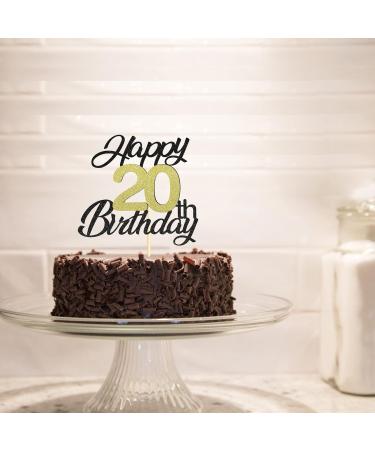 Sumerk 20 Cake Attachments - Gold & Black Decorations for 20th Birthday Party | 1 Pack Cake Topper Accessories - Buy Online on GoSupps.com