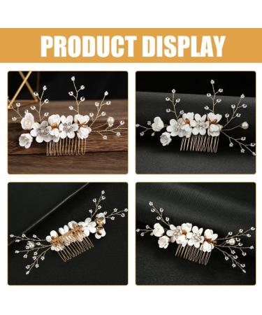 Beaupretty Flower Hair Comb Rhinestone Bridal Hair Comb Clip Wedding Hair Styling Hair Comb - Buy Online on GoSupps.com