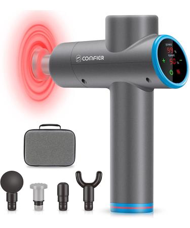 Comfier Massage Gun with Heat,Muscle Massge Gun for Athletes,Handheld Back Massager with Heat,Handheld Deep Tissue Percussion Massager Gun for Neck,Back,Leg - Buy Online on GoSupps.com