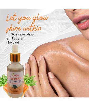 Fausta Natural Carrot Face Serum Vitamin A & Antioxidant Rich Formula Deep Hydration Brightening & Anti-Aging Support Daily Facial Oil for Radiant Youthful Skin 1.69 oz / 50g - Buy Online on GoSupps.com