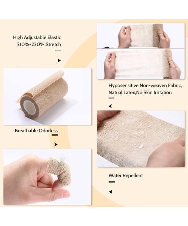 Elastic Cohesive Bandages - 24 Rolls X 5 Yards Self Adhesive Wrap for First Aid & Vet Use | Colorful & Versatile - Buy Online on GoSupps.com