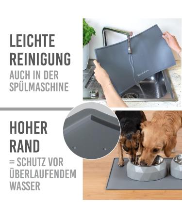 KaraLuna Premium Silicone Bowl Mat - 48x30 cm Grey Curved Design | Ideal Pet Feeding Solution - Buy Online on GoSupps.com