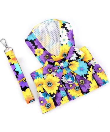 Paidful Dog Harness Dress for Small Dogs & Cats - Colorful Floral Tutu Breathable Mesh Pet Clothing with 1.6m Leash - Perfect for Mini Puppies Chihuahuas & Yorkies - Lila XL (Back Length: 35cm Bust: 47cm) - Spring Fashion - Buy Online on GoSupps.com