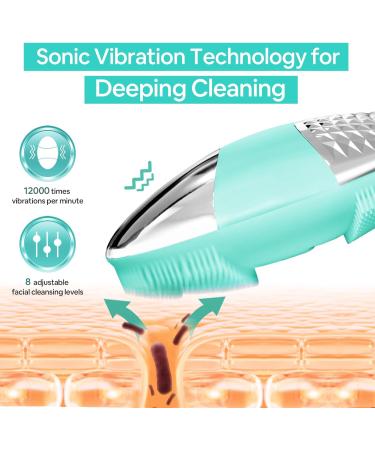 Sunmay Oval Sonic Face Cleaning Brush - Waterproof Silicone Facial Washer with Ion Function for Deep Cleaning & Gentle Peeling - Blue M - Buy Online on GoSupps.com