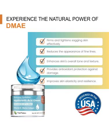 Buy Hyaluronic DMAE Lift Firm Skin Cream - Anti-Aging Face Moisturizer with Marine Collagen | Reduce Fine Lines & Wrinkles | 1.69 oz International Shipping - Buy Online on GoSupps.com