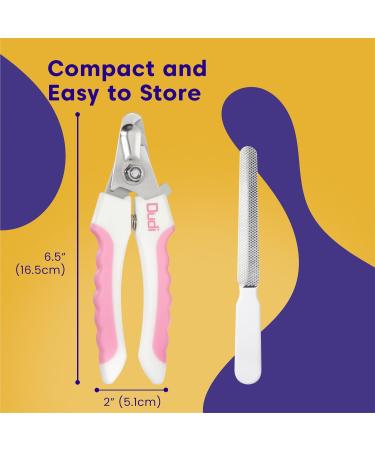 Dudi Pet Claw Scissors for Dogs Cats Rabbits & Guinea Pigs - Safe Nail Scissors Set with Claw Grinder - Large White/Pink - Buy Online on GoSupps.com