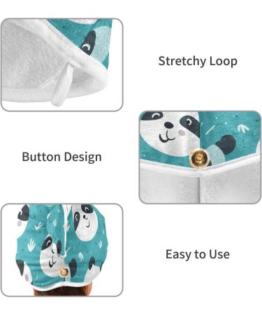 Super Absorbent Panda Heads Hair Towel 2 Pack - Quick Dry Hair Turbans for Women & Girls - Buy Online on GoSupps.com