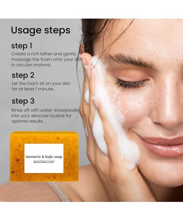  Beslibate Turmeric soap turmeric skin lightening soap turmeric skin lightening soap dark spot removal for face and body moisturizing lightening bath soap 100g 2PC soap-4 - Buy Online on GoSupps.com
