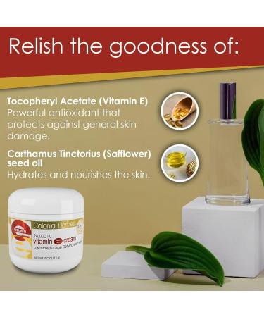 Colonial Dames Vitamin E Moisturizing Cream 28,000 I.U. 4 oz - Hydrating & Moisturizing for Dry Skin & Fine Lines - Buy Online on GoSupps.com