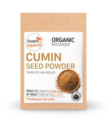 Organic Cumin Powder 2oz (56g) Aromatic Dry Grilling Raw from India Rich Earthy Flavor for Mediterranean Diet Meat Rubs & Hummus