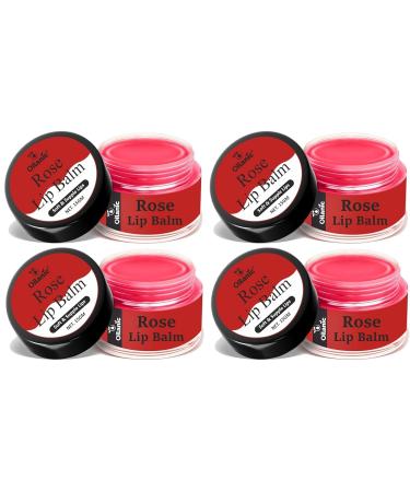 PRZX Rose Lip Balm Pack of 4 Moisturizing Lip Care with SPF for Daily Lip Protection Soft & Smooth Finish For Men & Women Suitable for All Skin Types 15g Each