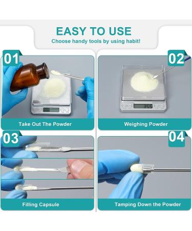 8 Piece Capsule Filling Machine Kit - Home & Lab Supplies for Empty Pill Capsules - Spoon, Spatula, Scoop, Tray, Tamper Tool - Gel Capsules Size 000-3 - Buy Online on GoSupps.com