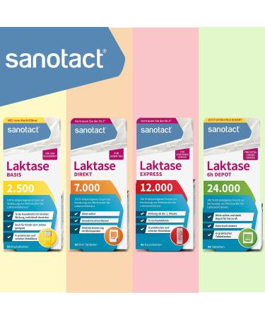 Sanotact Lactase 2 500 | Lactose Tablets for Intolerance | 50 Fast-Acting Lactase Tablets - Buy Online on GoSupps.com