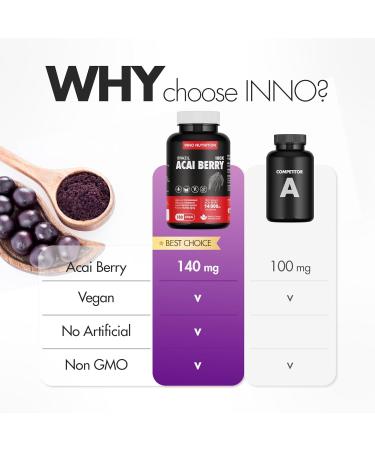 Acai Berry Super food from Brazil 100:1 Extract 180 Softgels 6 Months Antioxidant Cognitive Function Promote Skin Health HDL Cholesterol Non-GMO Allergen-free Made in Canada - Buy Online on GoSupps.com