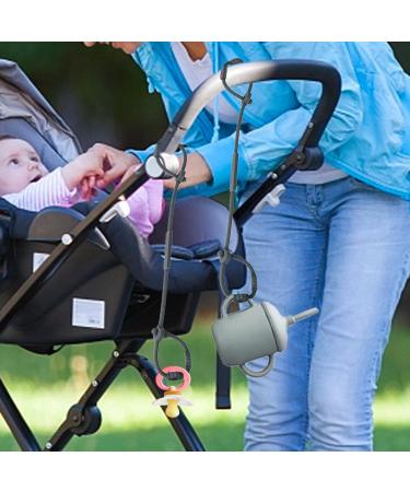 Ulapithi Pacifier Belt & Stroller Toy Belt - Adjustable Food Catcher Toy Clip Bite Ring & Cup Holder in Dark Gray - Multifunctional Baby Gear for International Shipping - Buy Online on GoSupps.com