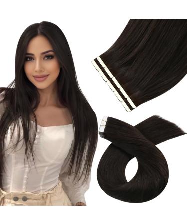 Moresoo tape in extensions real hair brown invisible extensions real hair tape dark brown seamless hair extension real hair tapes 40 cm 10 pieces/25g #2 40 cm 1. #2