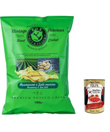 Italian Gourmet E.R. Fox Natural Quality Vintage Pack of 5 cooked potatoes with rosemary and sea salt 120g + 400g Italian gourmet polpa