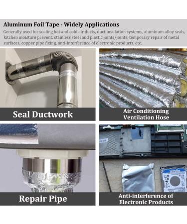 1PCS Premium Silver Aluminum Tape Foil Tape (2"x65 Feet 3.9mil) Metal Tapes with Adhesive Backing for Ductwork Heavy Duty Duct Tape for Heat Insulation HVAC Dryer Vents Wrap Pipe Repair Ducting 1-Pack - Buy Online on GoSupps.com