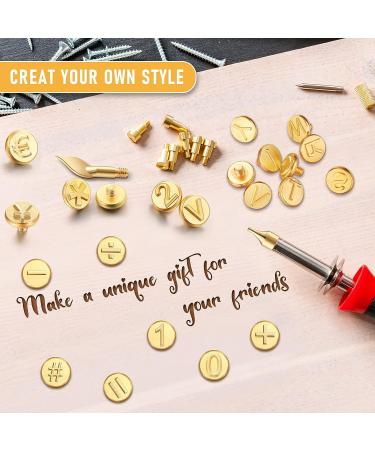 56 Pieces Wood Burning Tip Letter Wood Burning Tip Set Including Alphabet Number Symbol for Wood Burner Craft DIY Embossing Carving Wood Burning - Buy Online on GoSupps.com