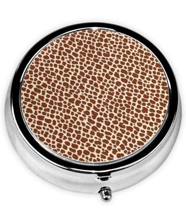 Leopard Printed Mini Round Pill Box | 3 Compartment Organizer for Travel Home & Office - Portable Pill Case - Buy Online on GoSupps.com