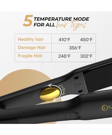 LEV Professional Titanium 2 in 1 Hair Straightener & Curler - Quick Even & Damage-Minimizing - LED LCD Display - 1 Inch Flat Iron for Fast Smooth Styling - International Shipping Available - Buy Online on GoSupps.com