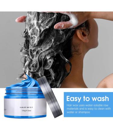 Temporary Hair Clay Color - 2PCS Washable Pomade for Kids & Adults | Strong Hold Dye Wax for Parties Cosplay & Birthdays (Gray & Blue - Buy Online on GoSupps.com