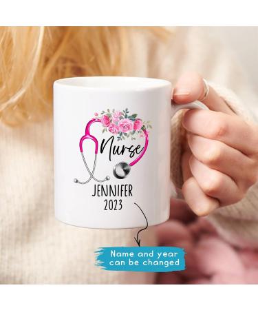 Personalized Heart Stethoscope Nurse Mug | Custom RN Gifts & Coffee Cups for Nurses | Perfect Nursing Week Gift - 11oz & 15oz - Buy Online on GoSupps.com