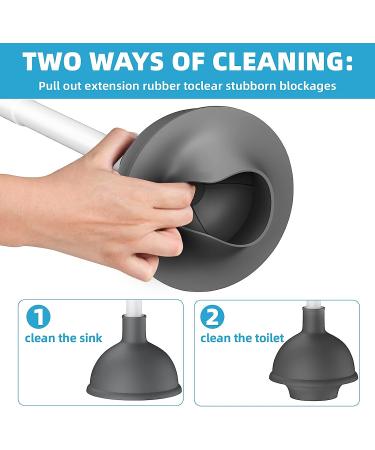 Bthiner 2 in 1 Toilet Brush and Plunger Set with Holder - Bathroom Accessories Combo for Deep Cleaning - Buy Online on GoSupps.com