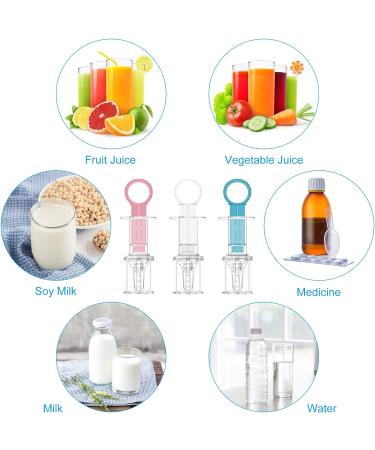 Baby Medicine Dispenser Set - Liquid Medicine Syringe for Feeding Drugs, Water, Milk, Juice, Vitamins - Pack of 3 - Buy Online on GoSupps.com
